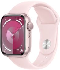 Apple Watch Series 9, 41 мм, корпус из алюминия розового цвета, спортивный ремешок нежно-розового цвета, размер M/L